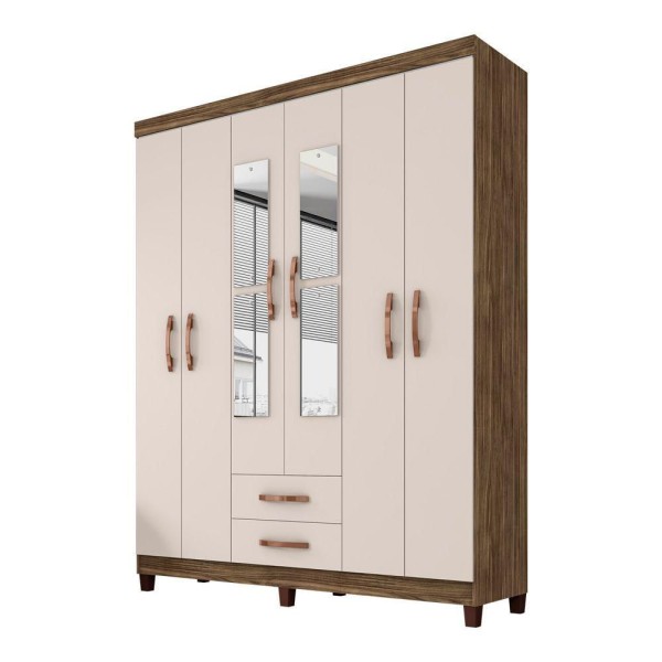 Encontraproduto.com.br - Guarda Roupa De Casal Modena Com Sapateira Cannes Multiuso Egito Teka Champanhe Incorplac
