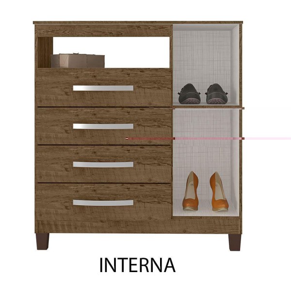 Encontraproduto.com.br - Guarda Roupa De Casal Modena Com Sapateira Cannes Multiuso Egito Teka Champanhe Incorplac