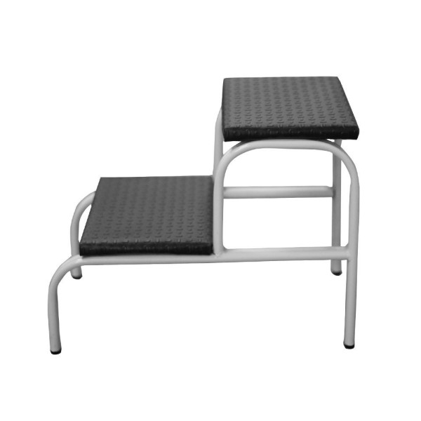 Encontraproduto.com.br - Escadinha Multiuso 2 Degraus Para Obeso Piso Em Mdf Com Emborrachado Antiderrapante Branca Combo