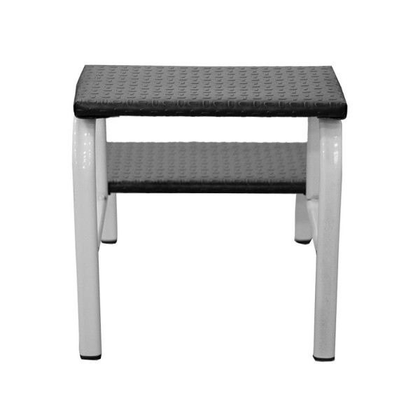 Encontraproduto.com.br - Escadinha Multiuso 2 Degraus Para Obeso Piso Em Mdf Com Emborrachado Antiderrapante Branca Combo