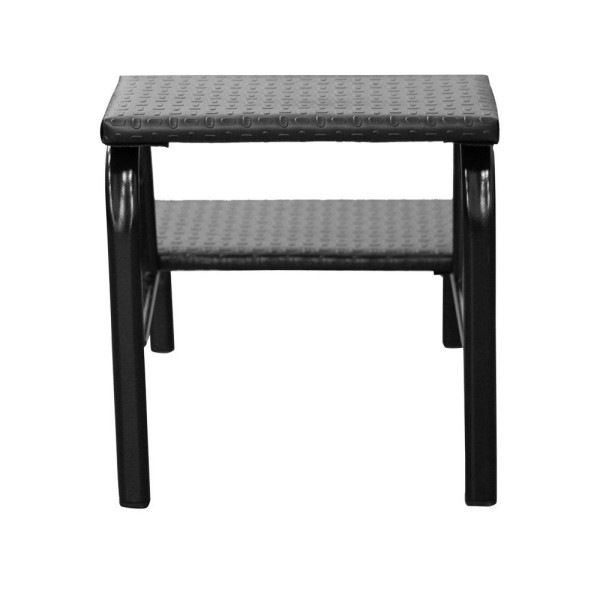 Encontraproduto.com.br - Escadinha Multiuso 2 Degraus Para Obeso Piso Em Mdf Com Emborrachado AntiderrapantePreta Combo Stock