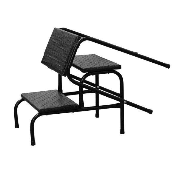 Encontraproduto.com.br - Escadinha Multiuso 3 Degraus Em Mdf Com Emborrachado Antiderrapante Dobrável Cor Preta Combo Stock