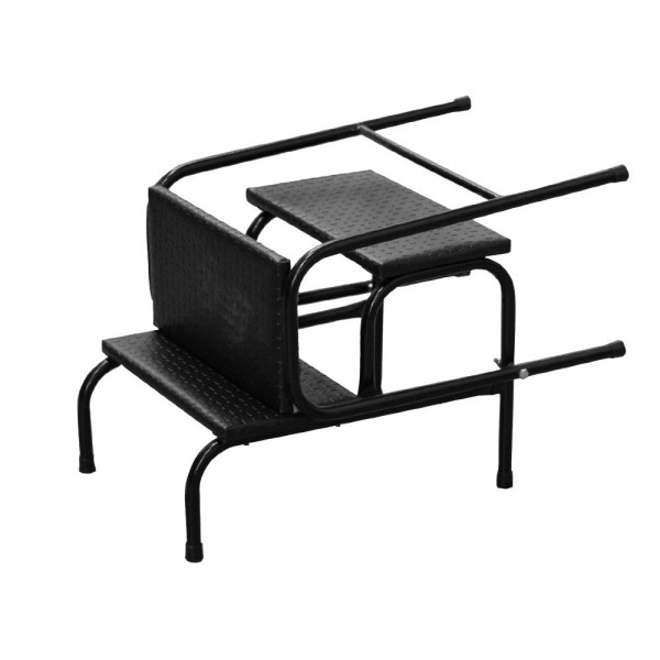 Encontraproduto.com.br - Escadinha Multiuso 3 Degraus Em Mdf Com Emborrachado Antiderrapante Dobrável Cor Preta Combo Stock