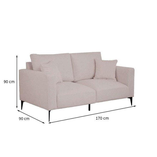 Encontraproduto.com.br - Sofá Unne 2 Lugares com Molas Ensacadas Bouclê Bege 170 cm