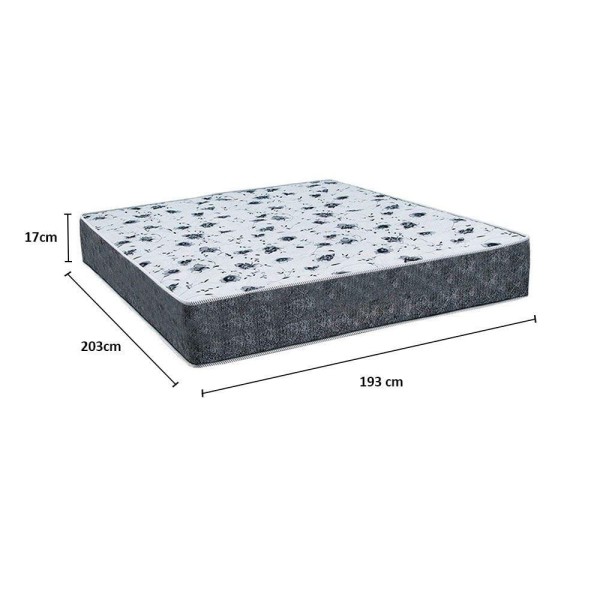 Encontraproduto.com.br - Cama Box King 193 Tecido Branco Com Colchão Alegro Bello Box D28 Cinza 57x193x203