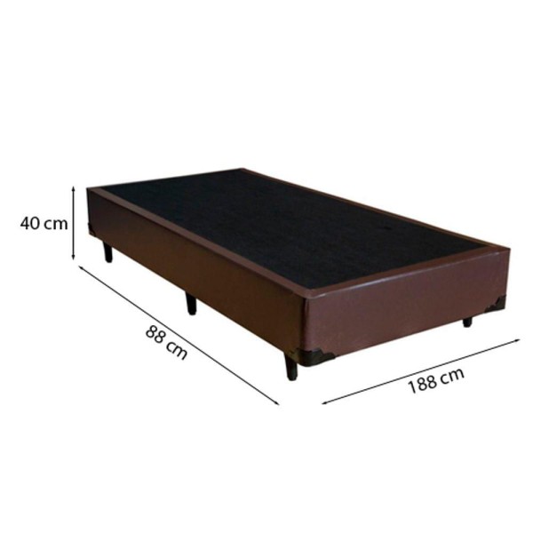 Encontraproduto.com.br - Cama Box Solteiro 88 Tecido Marrom Com Colchão Alegro Bello Box D28 Cinza 57x88x188
