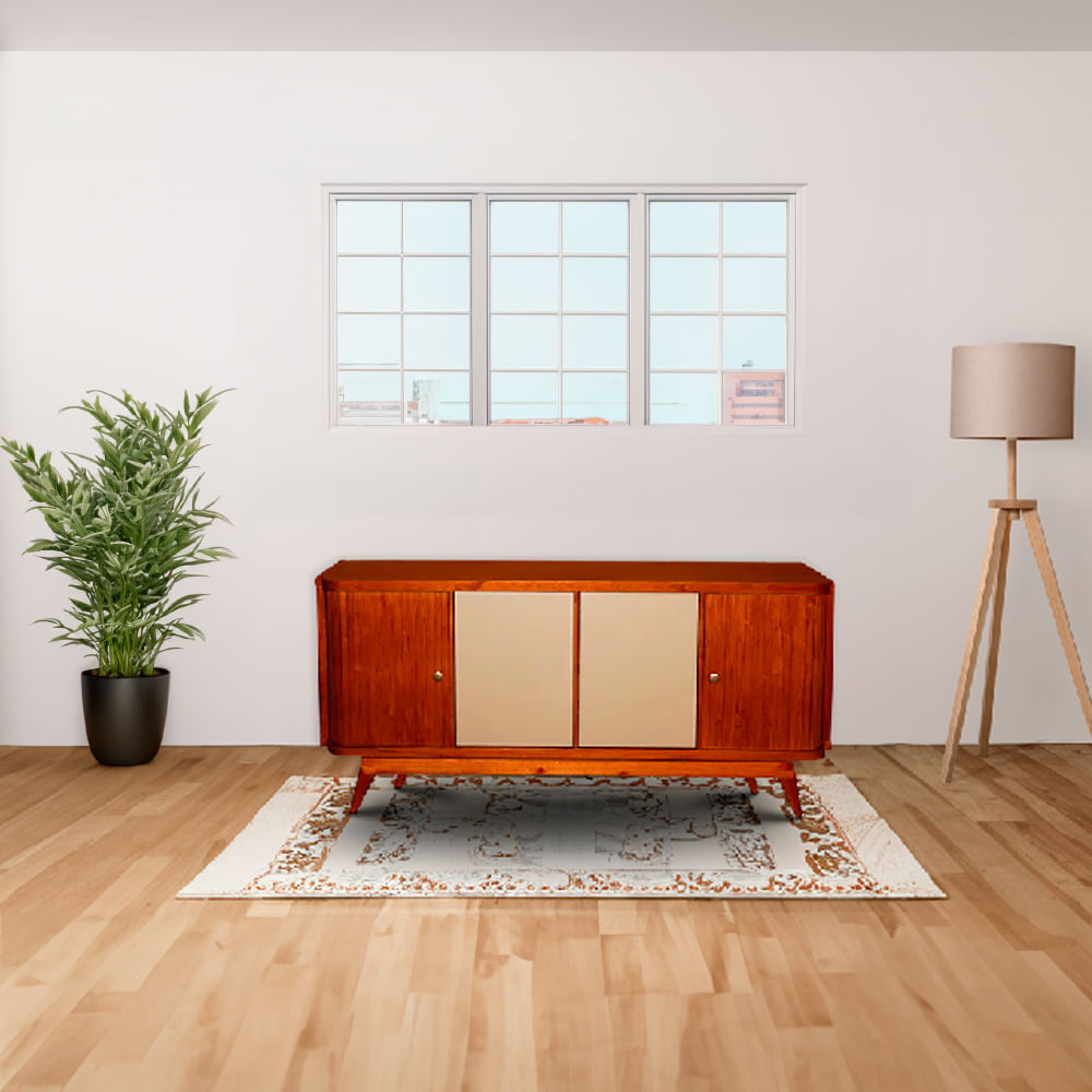 Encontraproduto.com.br - Buffet com 2 Portas Móveis e 2 Portas Basculante Bósnia Carvalho / Off-White 170X77CM - Matos E Lopes