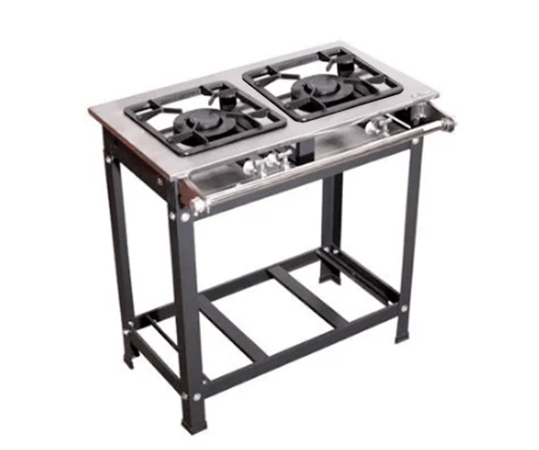 Fogão Industrial 2 Bocas, Queimadores Duplo, Grelhas 30x30, Mesa Inox Prime - JS Fogões - (100016)
