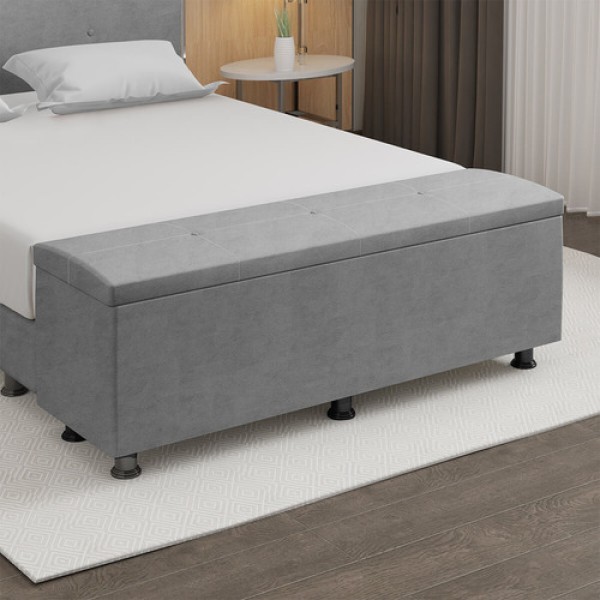 Baú Sapateira Estofada King Size 195 Terra Veludo - Skybox