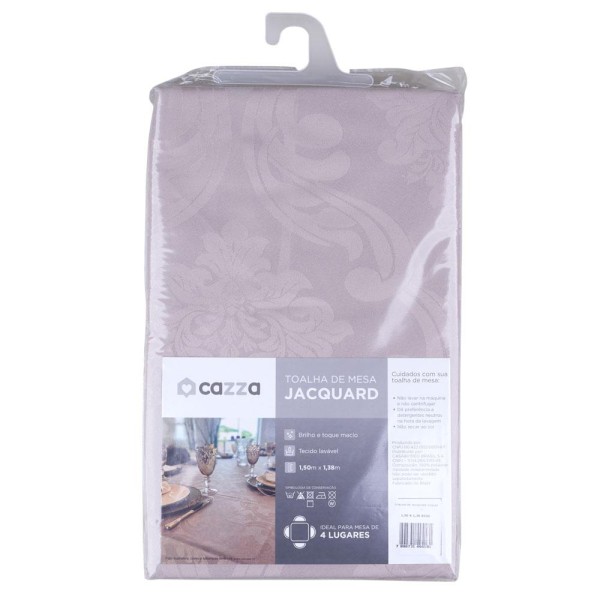 Encontraproduto.com.br - Toalha de Mesa Menegatti 150x138 Jacquard Inglês Bege Cazza