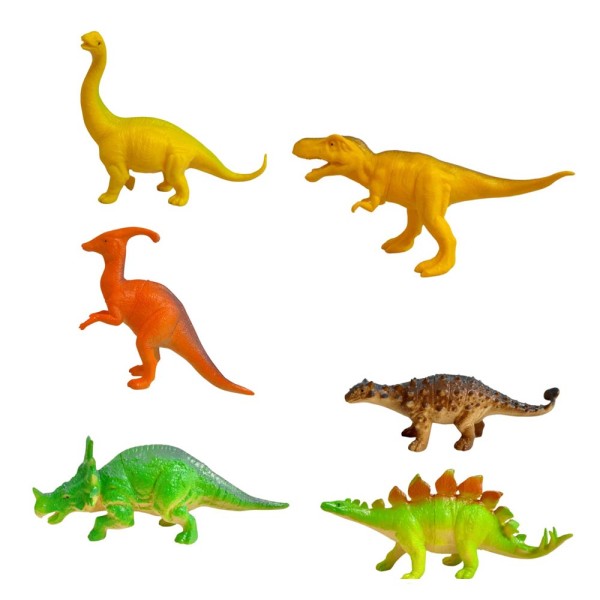 Encontraproduto.com.br - Kit Dinossauro Em Miniatura Com 6 Peças Jr Toys