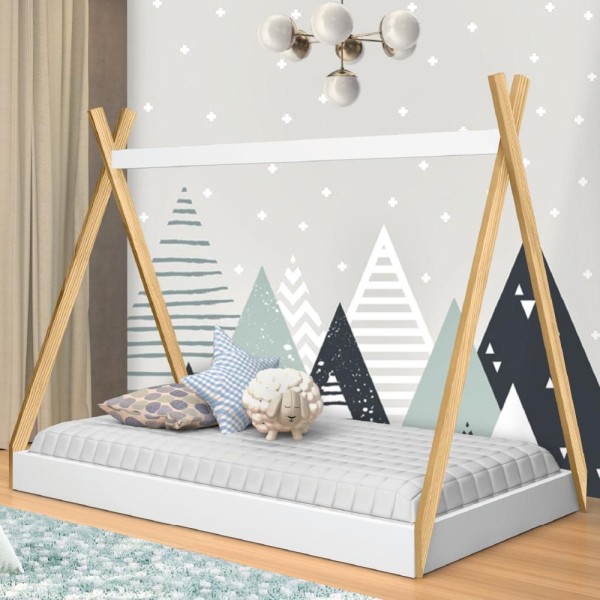 Encontraproduto.com.br - Cama Infantil Com Colchão Cabana Montessoriana Branco J&a Branco