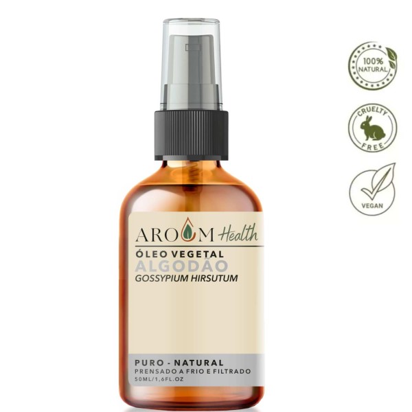 Encontraproduto.com.br - Óleo de Algodão Puro - 100% natural cabelo e pele 50 ml Aroom Haelth