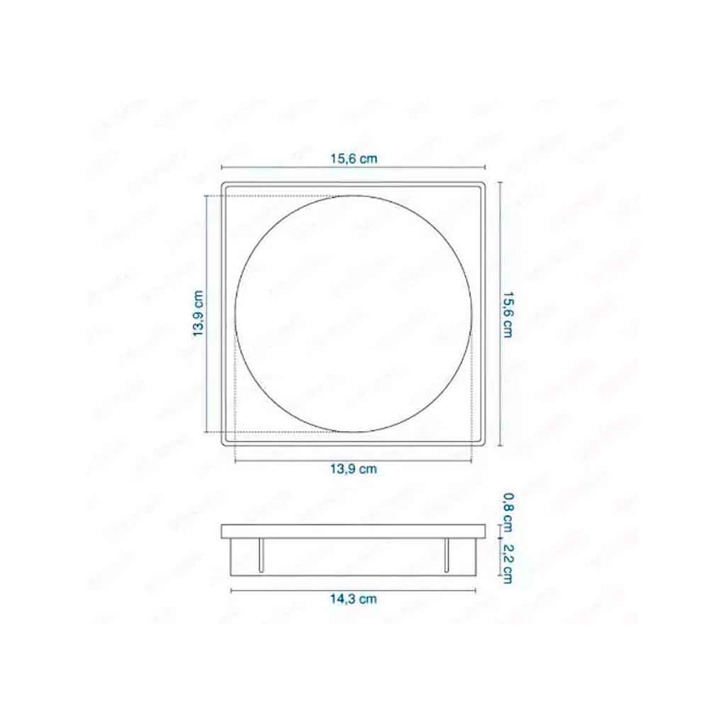 Encontraproduto.com.br - Grelha Funcional Cinza C/ Porta Grelha 15x15 - Simmetria