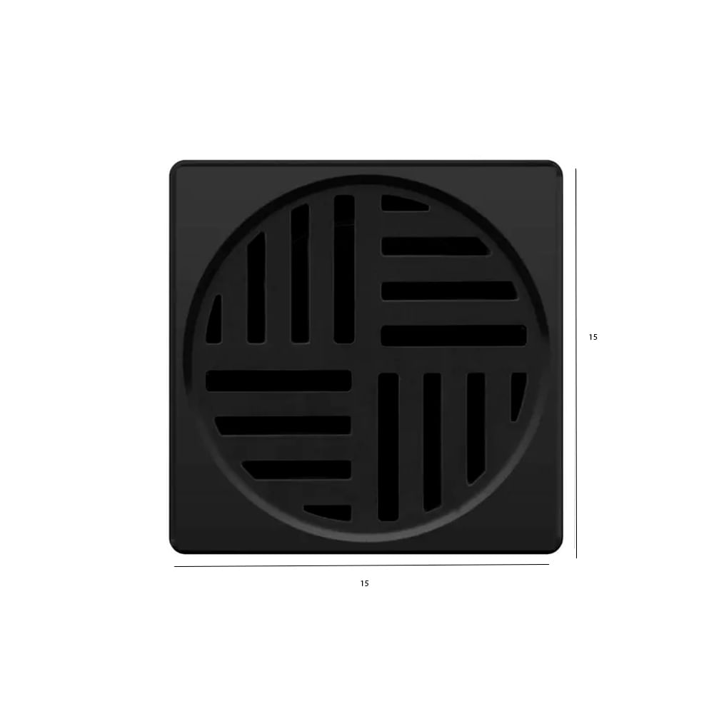 Encontraproduto.com.br - Grelha Com Dispositivo Anti-inseto Completo Basic Preto 15x15 - Simmetria