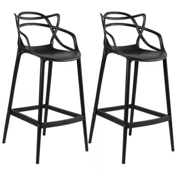 Encontraproduto.com.br - Kit Com 2 Banqueta Allegra Masters 100% Polipropileno Preta