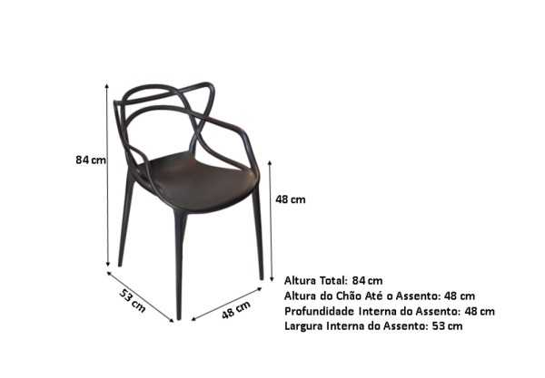 Encontraproduto.com.br - Kit Com 3 Cadeiras Allegra Sala De Jantar Masters Ana Maria Preta