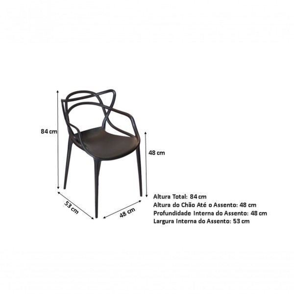 Encontraproduto.com.br - Kit Com 4 Cadeira Allegra Masters 100% Polipropileno Preta