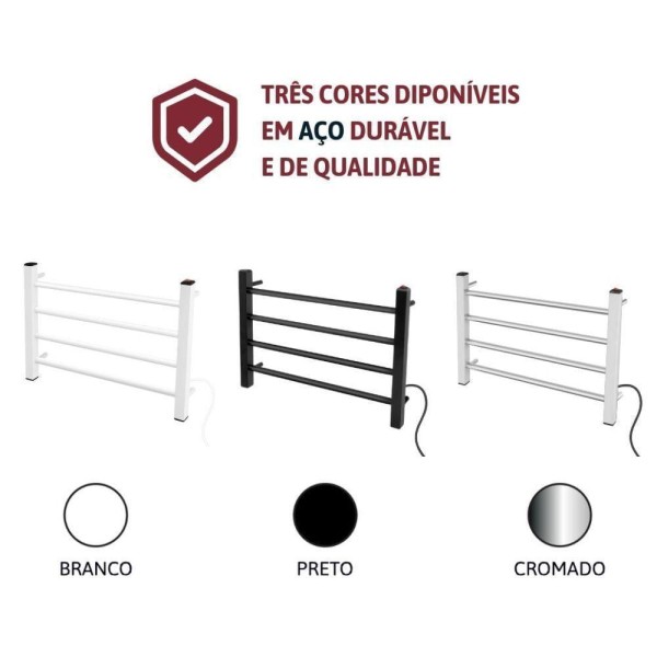 Encontraproduto.com.br - Toalheiro Térmico 1 Toalha Com Fio Lado Esquerdo Classic Uno02b Toalheiro Unitário Cromado Bivolt