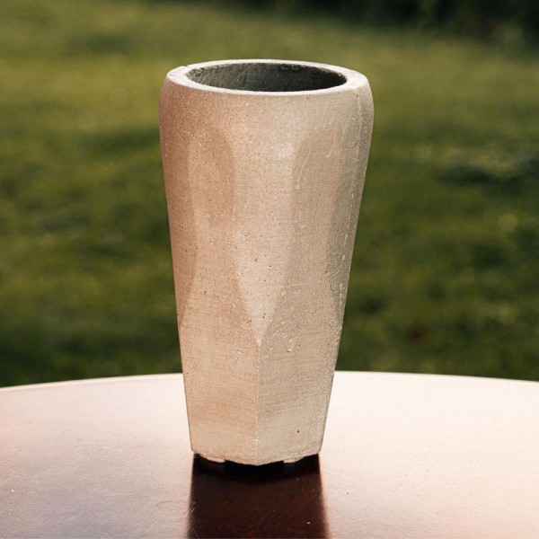 Encontraproduto.com.br - Vaso De Concreto Decorativo Bowling 19,8Cm Cinza Linha Eco