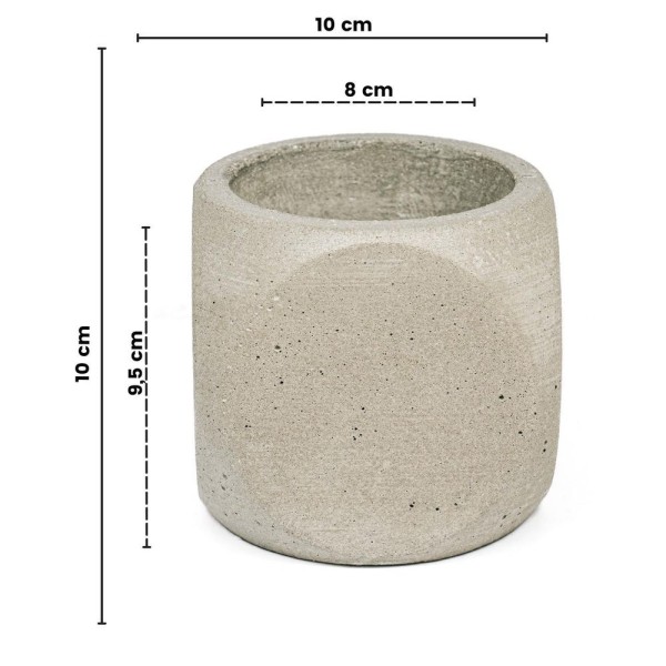 Encontraproduto.com.br - Conjunto 6 Vasos De Concreto Artesanal Dado 10cm Cinza