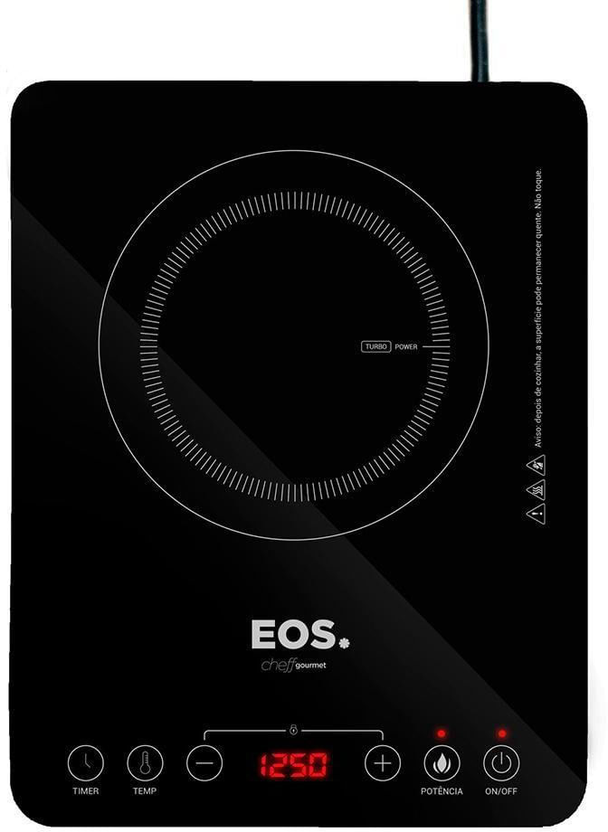Encontraproduto.com.br - Cooktop De Indução 1 Boca Eos 2000w Preto Eci01ppb Bivolt