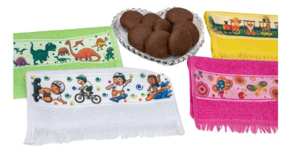 Kit 50 Toalhas De Mão Social Com Transfer - 23x35cm