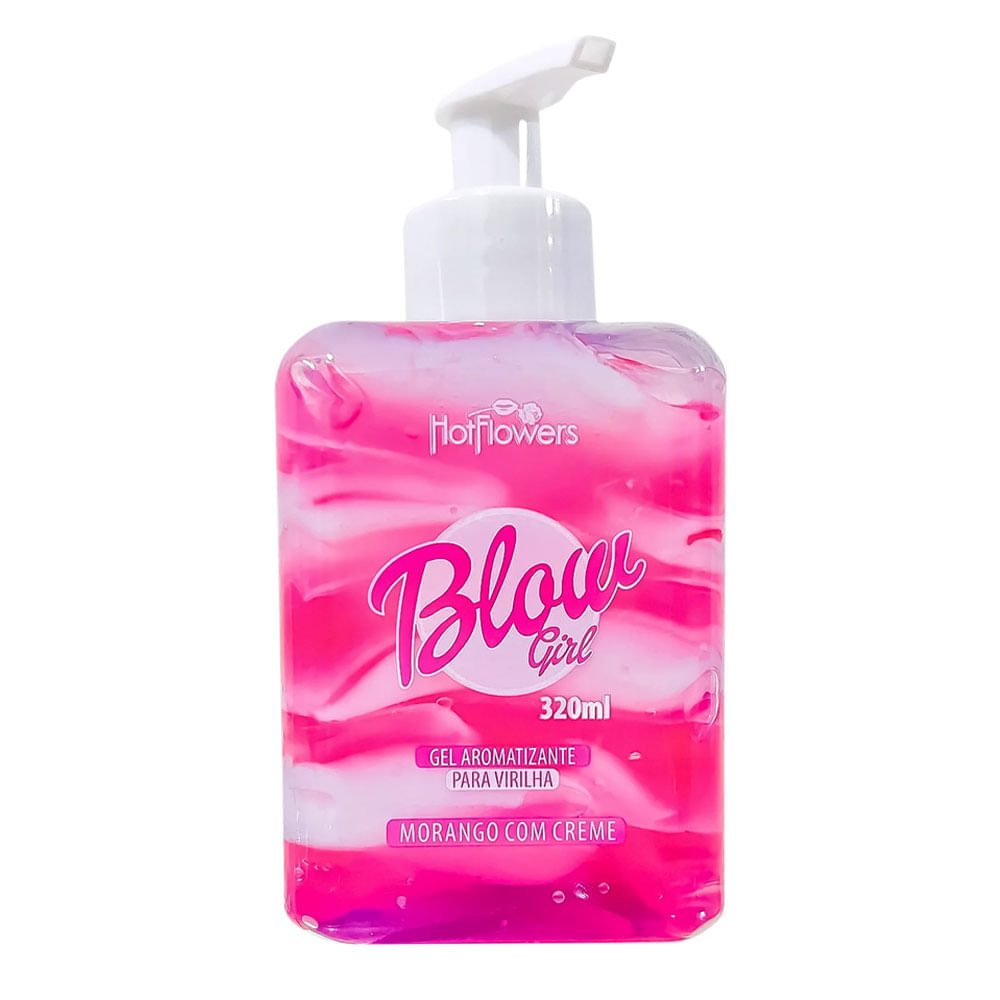 Encontraproduto.com.br - Blow Girl Gel Aromatizante Beijável Para Virilha 320ml Hot Flowers