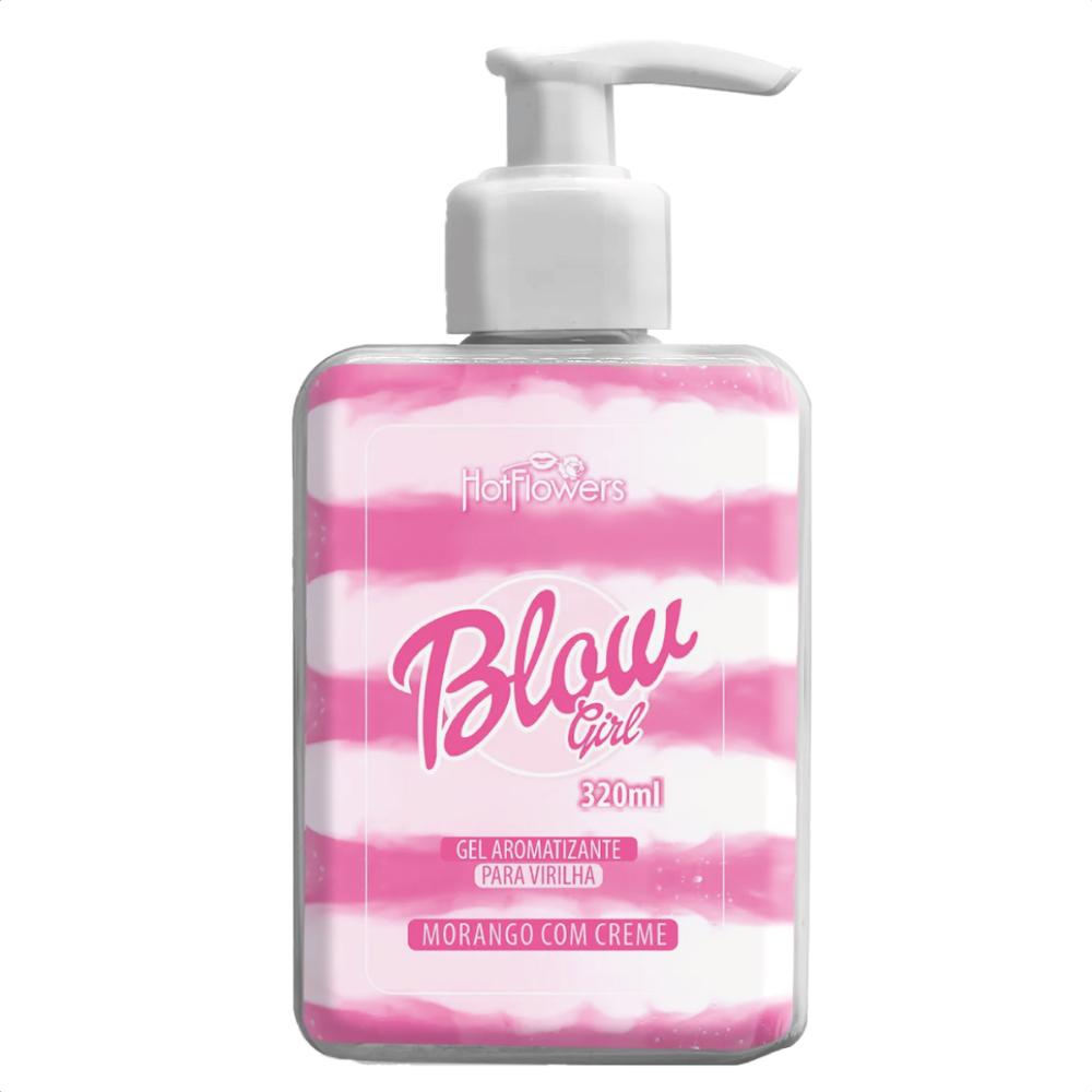 Encontraproduto.com.br - Blow Girl Gel Aromatizante Beijável Para Virilha 320ml Hot Flowers