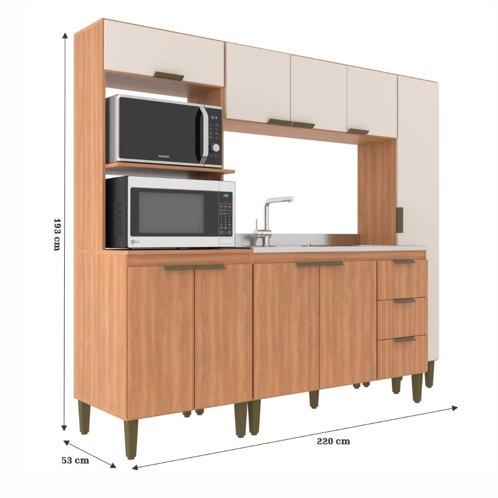 Encontraproduto.com.br - Cozinha Modulada 4 Peças Bia J Carvalho