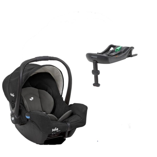 Encontraproduto.com.br - Kit Bebê Conforto Joie Gemm Chumbo Shale com I-Base 2 Isofix
