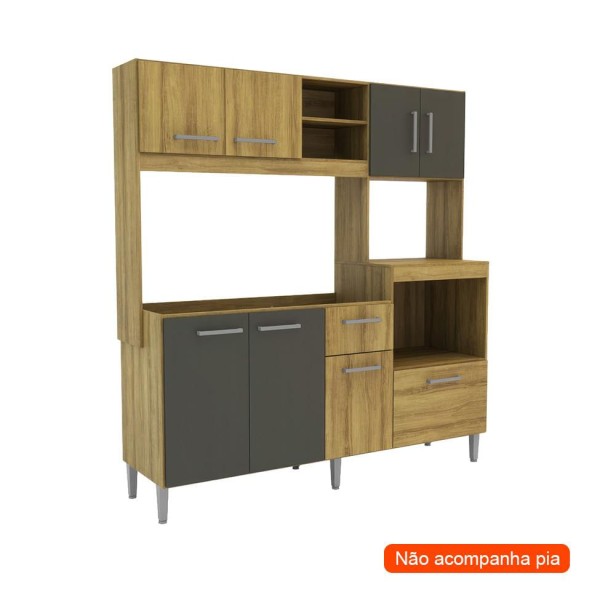 Encontraproduto.com.br - Cozinha Compacta Jasmin 8 PT 1 GV Dakar e Vulcano
