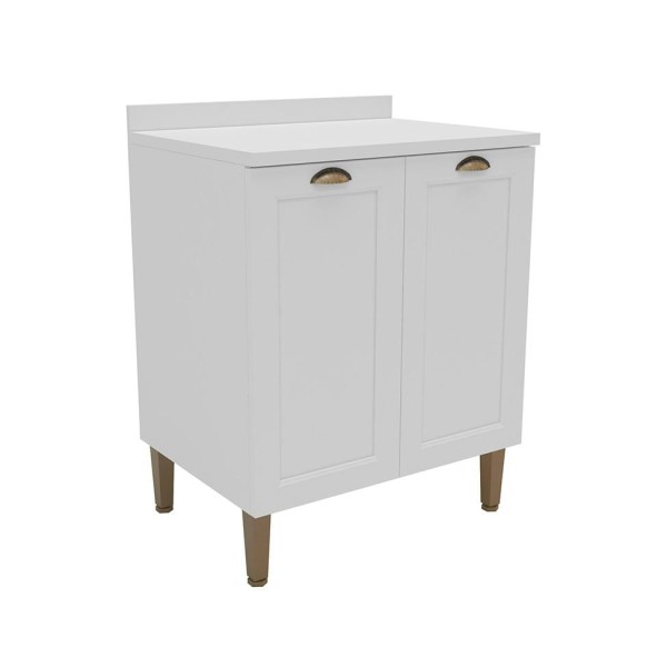 Encontraproduto.com.br - Balcão de Cozinha Lavanda com Tampo 2 PT Branco