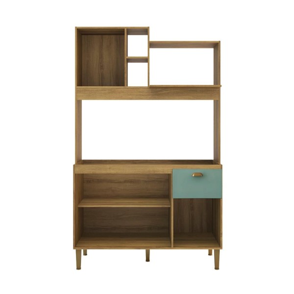 Encontraproduto.com.br - Cozinha Compacta Azaléia 4 PT 1 GV Mel e Verde