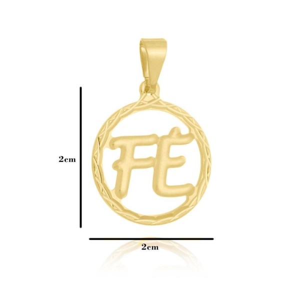 Encontraproduto.com.br - Corrente 3 Por 1 Fecho 2,5mm - 6g - 70 Cm + Pingente Fé Circular Borda Diamantada 2,0 X 2,0 Cm