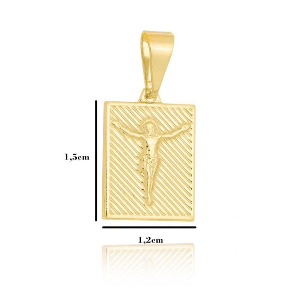 Encontraproduto.com.br - Corrente Modelo 3 Por 1 Fecho 2,5mm - 6g - 70 Cm + Pingente Placa Texturizada Cristo 1,5 X 1,2 Cm