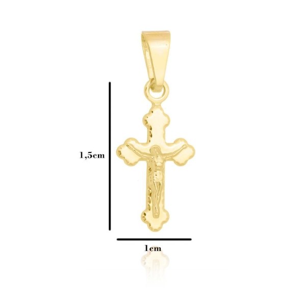 Encontraproduto.com.br - Corrente Modelo 3 Por 1 Fecho 2,5mm - 6g - 70 Cm + Pingente Cruz Cristo Detalhado Peq- 1,5 X 1,0 Cm