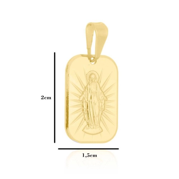 Encontraproduto.com.br - Corrente Tijolinho Fecho 1,5mm - 6g - 70 Cm + Pingente Diamantada Escultura Jesus - 2,0 X 1,5 Cm