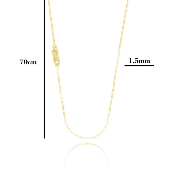 Encontraproduto.com.br - Corrente Tijolinho Fecho 1,5mm 6g 70 Cm + Pingente Nossa Senhora Com Borda Detalhada - 2,5 X 2,0Cm
