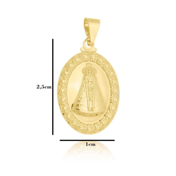 Encontraproduto.com.br - Corrente Tijolinho Fecho 1,5mm 6g 70 Cm + Pingente Nossa Senhora Com Borda Detalhada - 2,5 X 2,0Cm