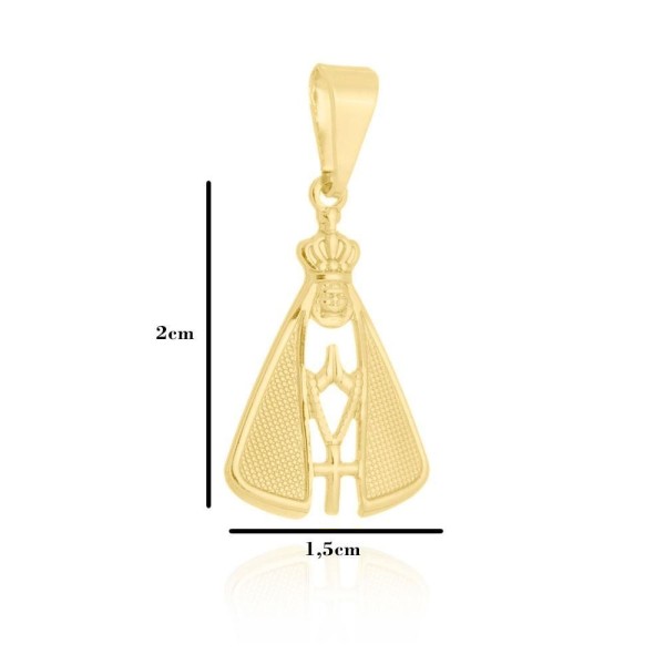 Encontraproduto.com.br - Corrente Grumet Fecho 2,5mm - 6g - 70 Cm + Pingente Nossa Senhora Vazado Especial - 2,0 X 1,5 Cm