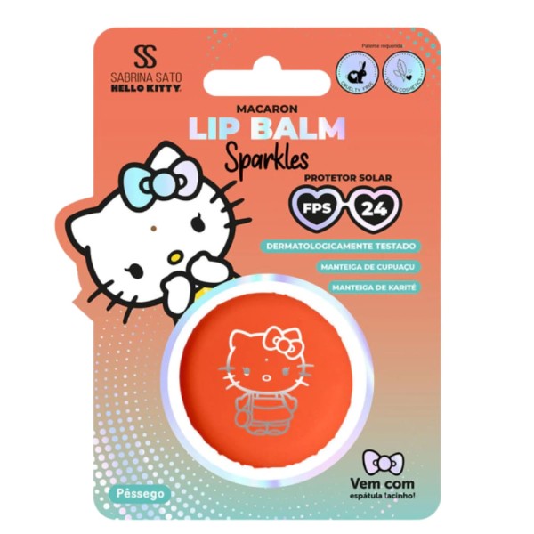 Encontraproduto.com.br - Bálsamo Labial Sparkles Pêssego 8g Sabrina Sato x Hello Kitty