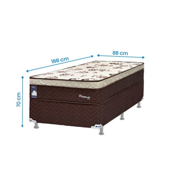 Encontraproduto.com.br - Cama Box Solteiro Bonno Platinum Style New Molas Ensacadas 88x188x70cm
