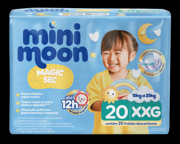 Encontraproduto.com.br - Fralda Mini Moon Magic Sec XXG - 20 unidades