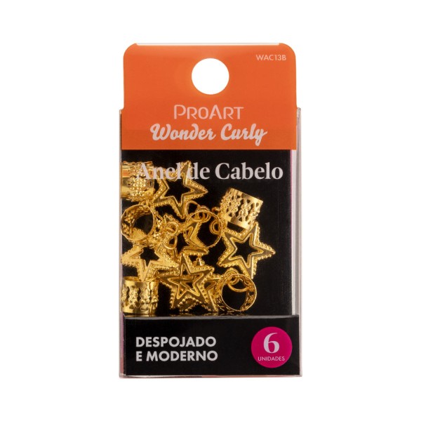 Anel de Cabelo Golden Star 6 Unidades - ProArt