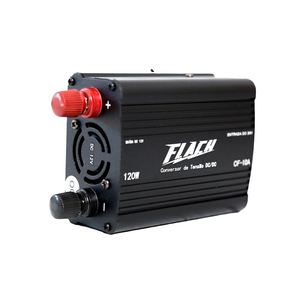 Conversor de Tensão Entrada de 24V para 12V Potência 10A 120W Flach CF-10A