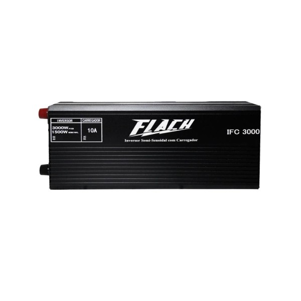 Encontraproduto.com.br - Inversor de Tensão Semi-Senoidal com Carregador de Bateria 12V/220V Flach IFC3000-1
