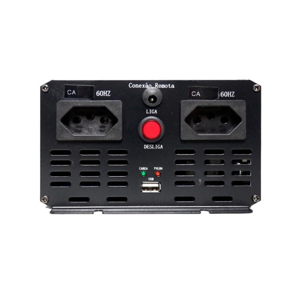 Encontraproduto.com.br - Inversor de Tensão Semi-Senoidal com Carregador de Bateria 12V/220V Flach IFC3000-1