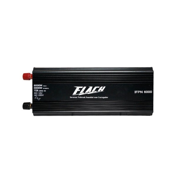 Encontraproduto.com.br - Inversor de Tensão Senoidal Nobreak com Carregador de Bateria 12V/220V Flach IFPN6000-1