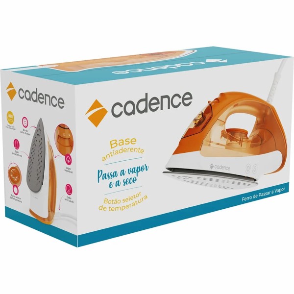 Encontraproduto.com.br - Ferro a Vapor 2 em 1 Laranja 127V Cadence